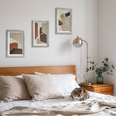 Sada obrazů na zeď Abstraktní boho malba tvarů v moderním stylu