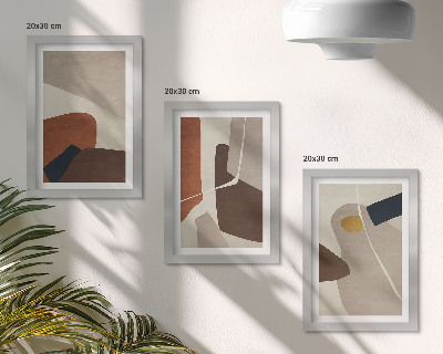 Sada obrazů na zeď Abstraktní boho malba tvarů v moderním stylu