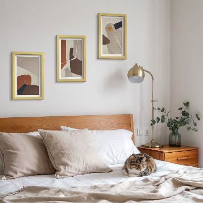 Sada obrazů na zeď Abstraktní boho malba tvarů v moderním stylu