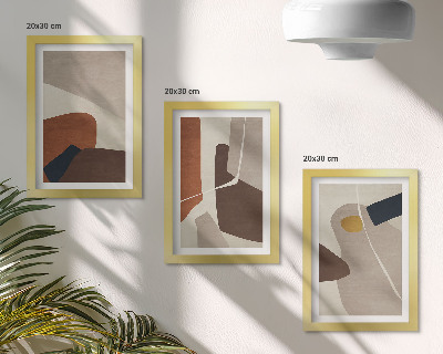 Sada obrazů na zeď Abstraktní boho malba tvarů v moderním stylu