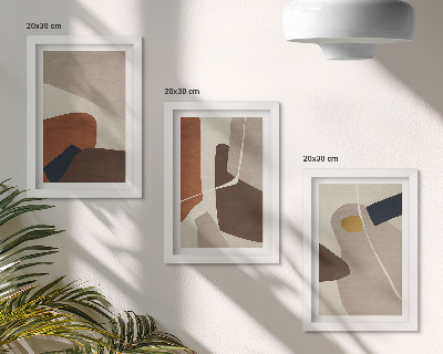 Sada obrazů na zeď Abstraktní boho malba tvarů v moderním stylu