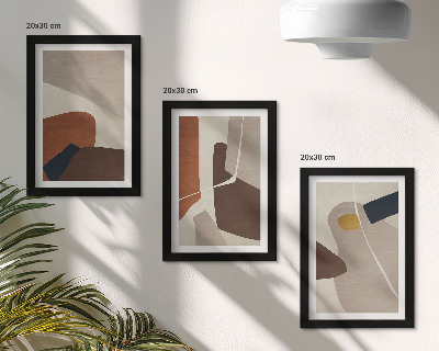 Sada obrazů na zeď Abstraktní boho malba tvarů v moderním stylu