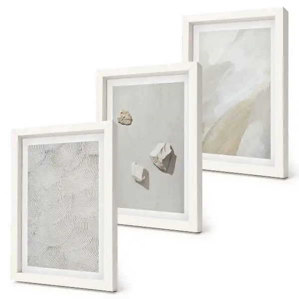 Vícedílný obraz v rámu písek, kameny a moderní textury barev