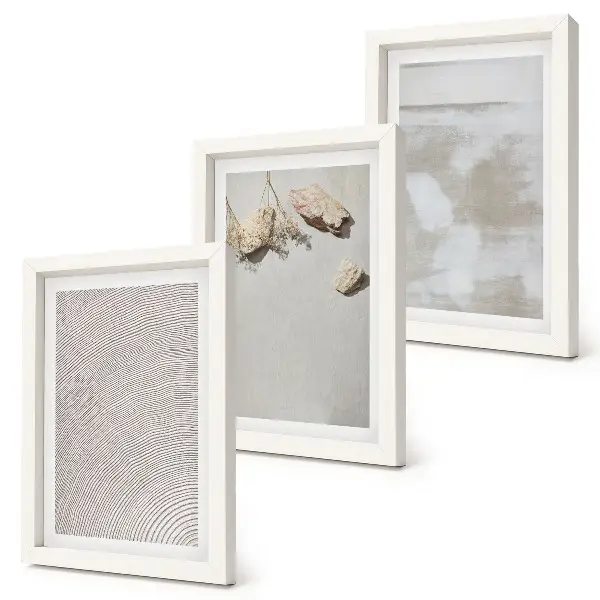 Sada obrazů na zeď písek, kameny a opotřebovaná textura v boho stylu
