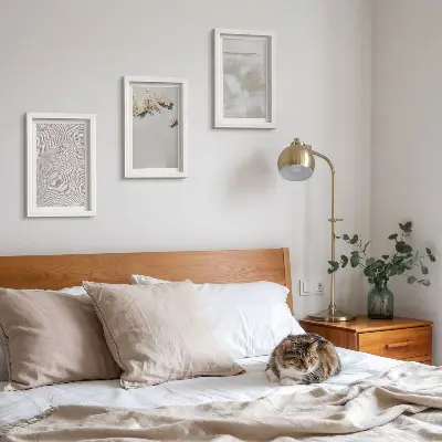 Sada obrazů na zeď písek, kameny a opotřebovaná textura v boho stylu