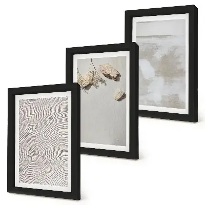 Sada obrazů na zeď písek, kameny a opotřebovaná textura v boho stylu