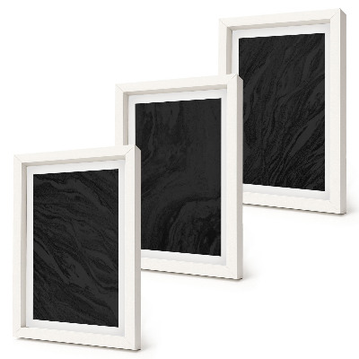 Sada tří obrazů Elegantní textury tmavého mramoru v okouzlujícím stylu