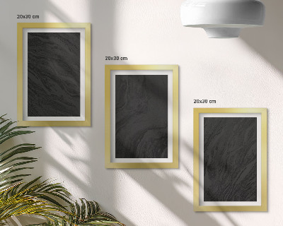 Sada tří obrazů Elegantní textury tmavého mramoru v okouzlujícím stylu