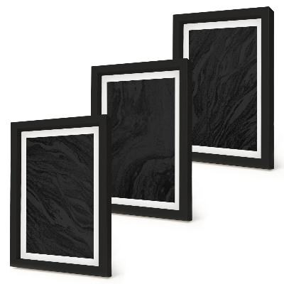 Sada tří obrazů Elegantní textury tmavého mramoru v okouzlujícím stylu