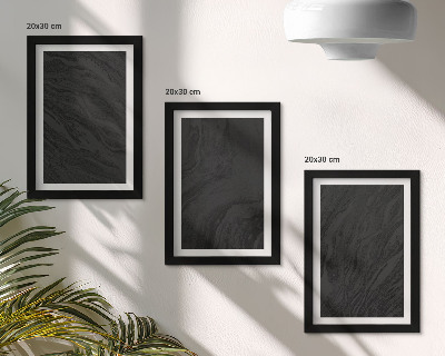 Sada tří obrazů Elegantní textury tmavého mramoru v okouzlujícím stylu