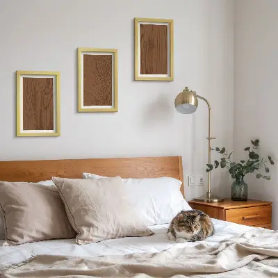 Sada obrazů na zeď minimalistický dřevěný vzor s texturou stromové kůry