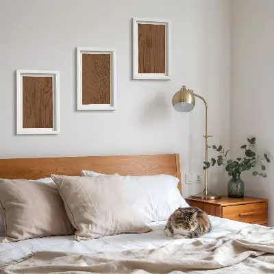 Sada obrazů na zeď minimalistický dřevěný vzor s texturou stromové kůry