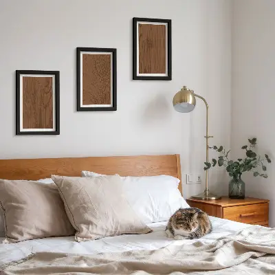 Sada obrazů na zeď minimalistický dřevěný vzor s texturou stromové kůry