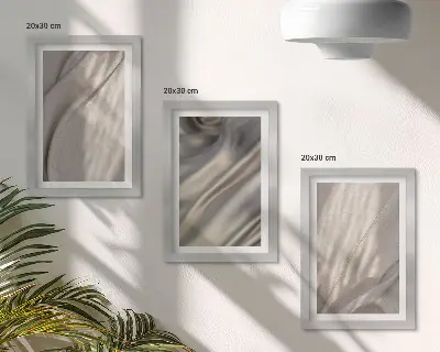 Sada tří obrazů s detailním záběrem na struktury přírodních látek v boho stylu