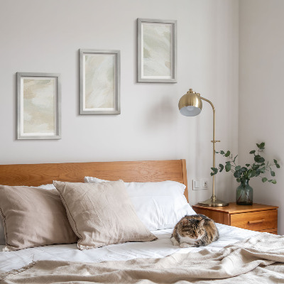 Sada obrazů na zeď Jasné abstraktní barvy na plátně, jemný boho styl
