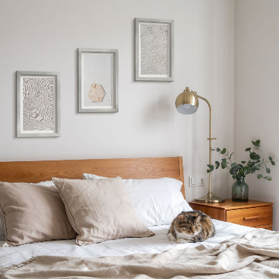 Vícedílný obraz v rámu Lehké textury na písku, jemný boho styl