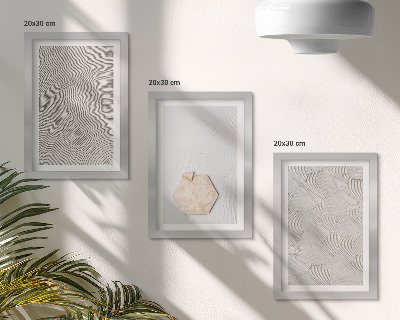 Vícedílný obraz v rámu Lehké textury na písku, jemný boho styl