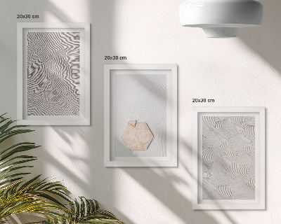 Vícedílný obraz v rámu Lehké textury na písku, jemný boho styl