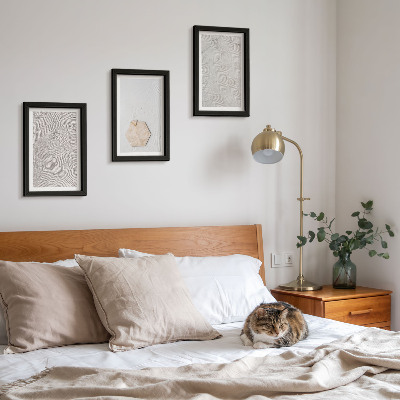 Vícedílný obraz v rámu Lehké textury na písku, jemný boho styl