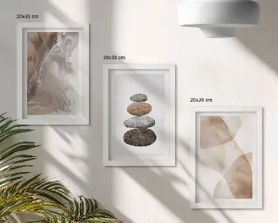 Sada obrazů na zeď abstraktní tvary s malovanou strukturou v pastelových barvách