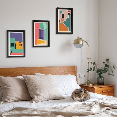 Vícedílný obraz v rámu Barevné ilustrace města v moderním stylu
