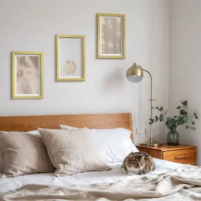 Sada obrazů na zeď jemné textury v přirozeném boho stylu