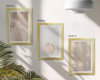 Sada obrazů na zeď jemné textury v přirozeném boho stylu