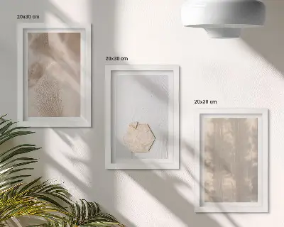 Sada obrazů na zeď jemné textury v přirozeném boho stylu