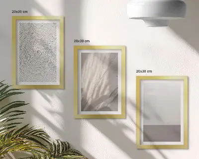 Sada tří obrazů jemné přírodní textury v boho stylu