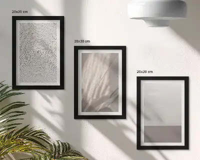 Sada tří obrazů jemné přírodní textury v boho stylu