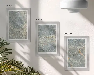 Sada obrazů na zeď dekorativní kamenná struktura ze zeleného žilkovaného mramoru
