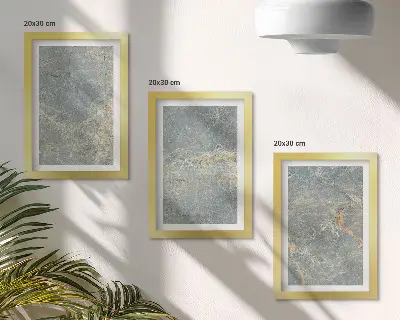 Sada obrazů na zeď dekorativní kamenná struktura ze zeleného žilkovaného mramoru