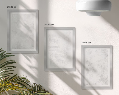 Sada tří obrazů Bílé skvrny na plátně minimalistické pozadí