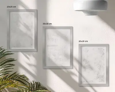 Sada tří obrazů minimalistické pozadí s bílými skvrnami na plátně