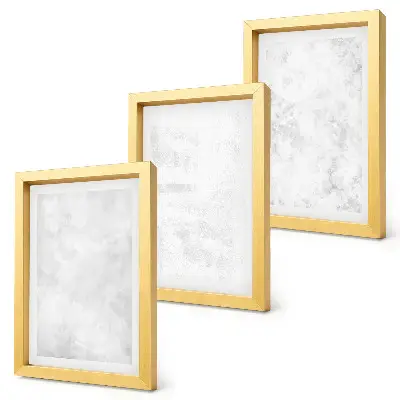 Sada tří obrazů minimalistické pozadí s bílými skvrnami na plátně