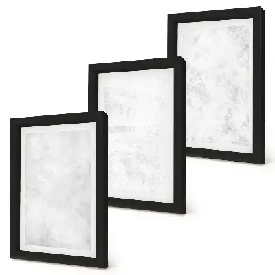 Sada tří obrazů minimalistické pozadí s bílými skvrnami na plátně