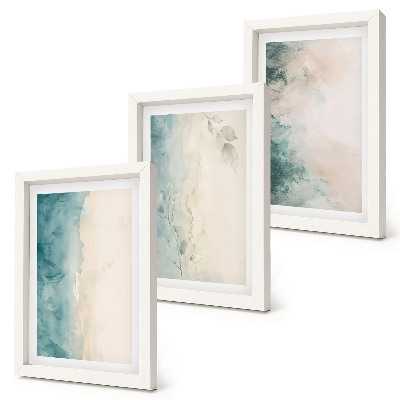 Sada tří obrazů Akvarely na plátně, minimalistický styl