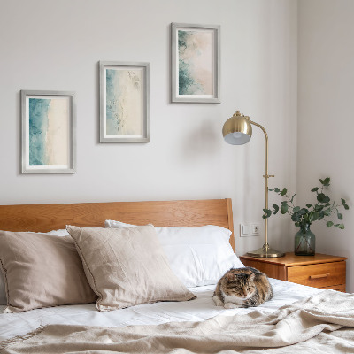 Sada tří obrazů Akvarely na plátně, minimalistický styl