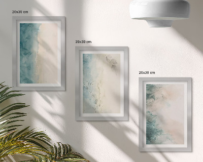Sada tří obrazů Akvarely na plátně, minimalistický styl