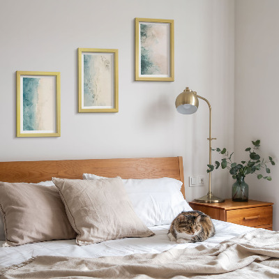 Sada tří obrazů Akvarely na plátně, minimalistický styl