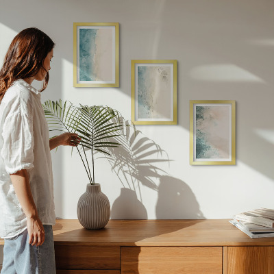 Sada tří obrazů Akvarely na plátně, minimalistický styl