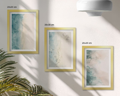 Sada tří obrazů Akvarely na plátně, minimalistický styl