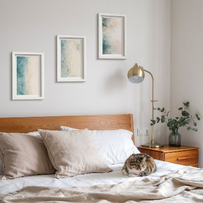 Sada tří obrazů Akvarely na plátně, minimalistický styl