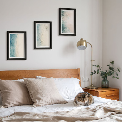 Sada tří obrazů Akvarely na plátně, minimalistický styl