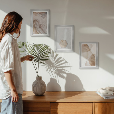 Vícedílný obraz v rámu Designérská abstrakce inspirovaná přírodou