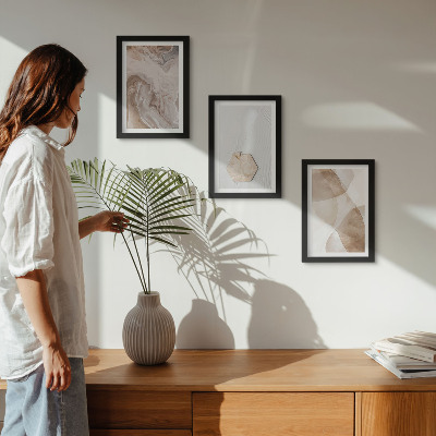 Vícedílný obraz v rámu Designérská abstrakce inspirovaná přírodou