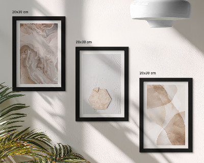 Vícedílný obraz v rámu Designérská abstrakce inspirovaná přírodou