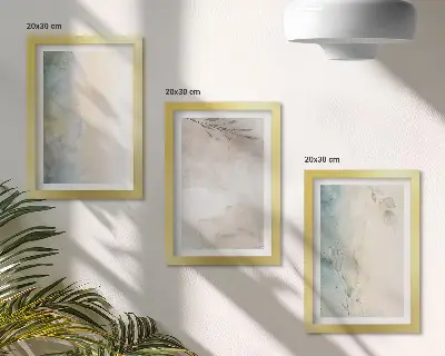 Sada tří akvarelových obrazů jemné provedení na kartonu