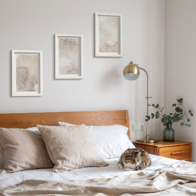 Vícedílný obraz v rámu Rozlité akvarelové barvy textury boho styl
