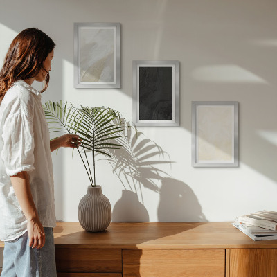 Sada tří obrazů Struktury v různých odstínech minimalismu
